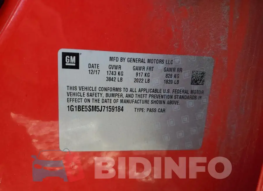1G1BE5SM5J7159184 Photo# 13