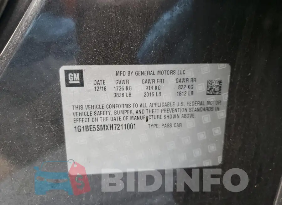 1G1BE5SMXH7211001 Photo# 12