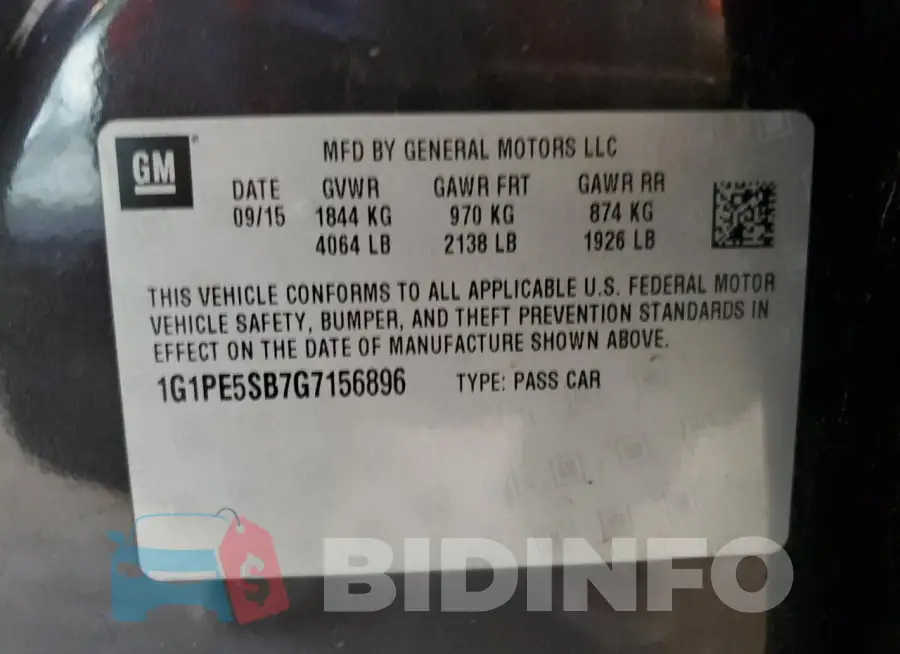 1G1PE5SB7G7156896 Photo# 12