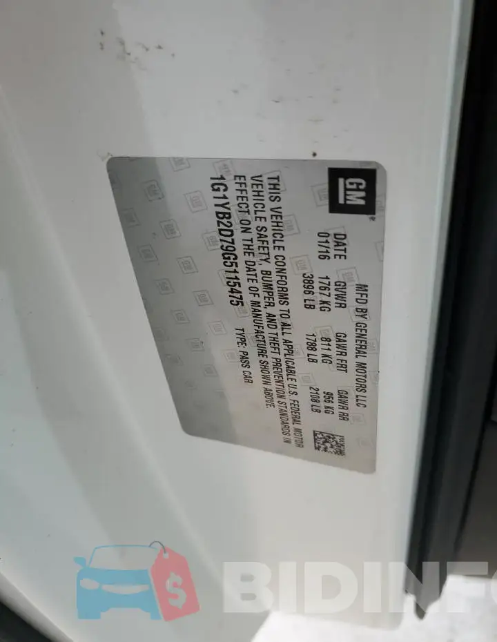 1G1YB2D79G5115475 Photo# 12