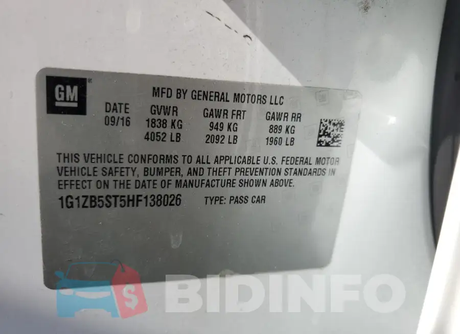 1G1ZB5ST5HF138026 Photo# 12