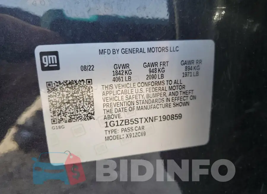 1G1ZB5STXNF190859 Photo# 13
