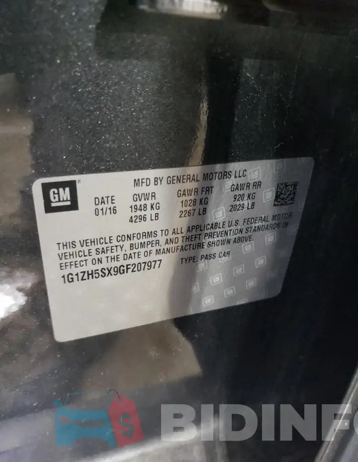 1G1ZH5SX9GF207977 Photo# 12