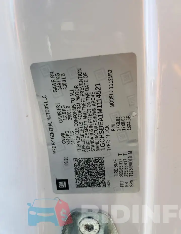 1GCHSBEA1M1114521 Photo# 12