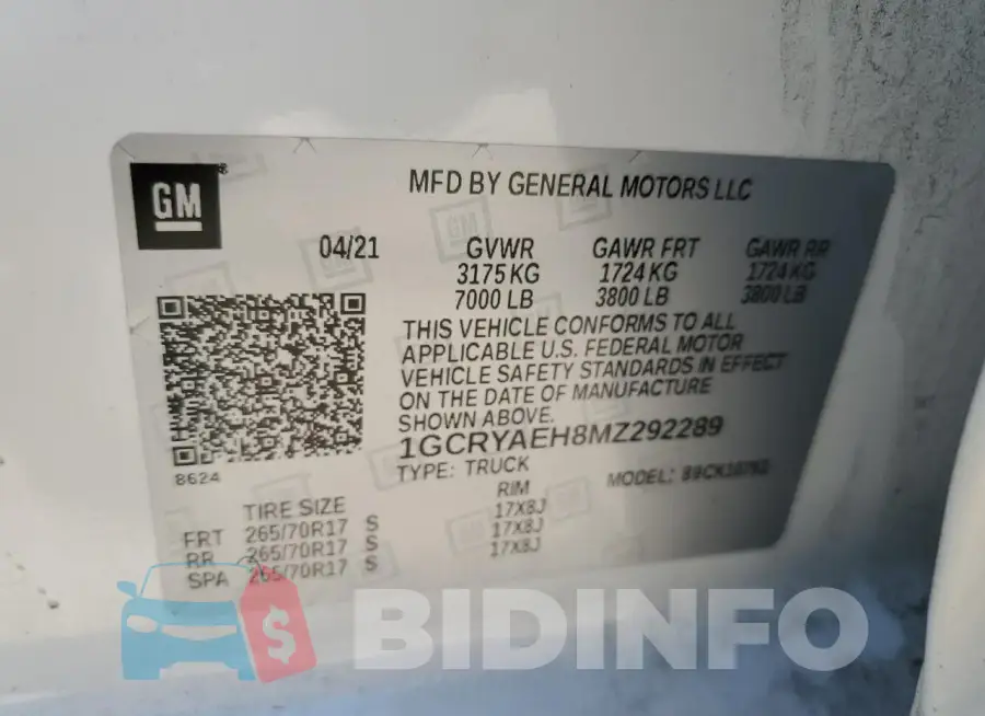 1GCRYAEH8MZ292289 Photo# 12