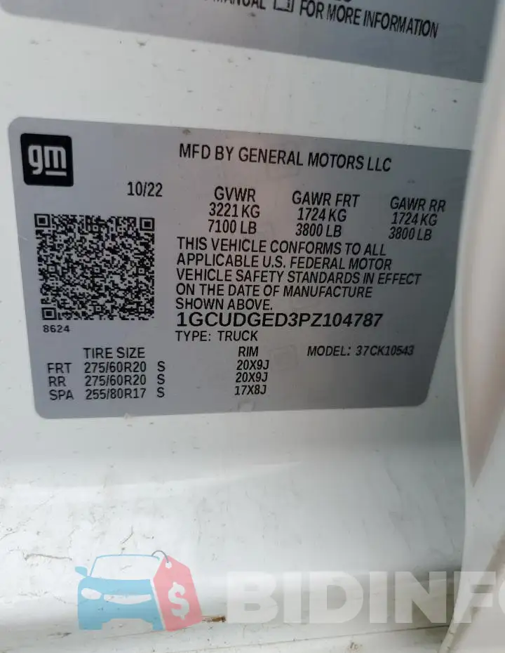 1GCUDGED3PZ104787 Photo# 12