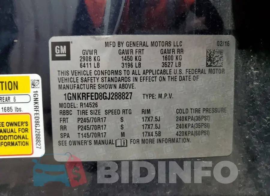 1GNKRFED8GJ288827 Photo# 13