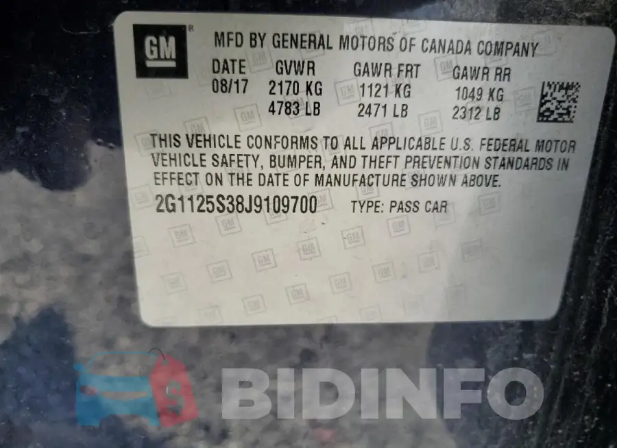 2G1125S38J9109700 Photo# 12