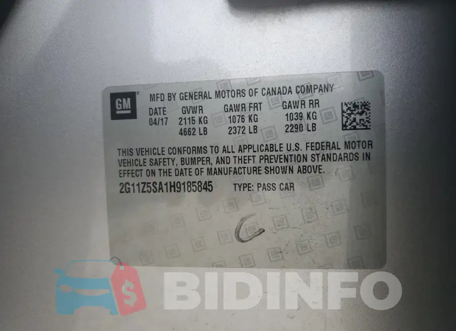 2G11Z5SA1H9185845 Photo# 12