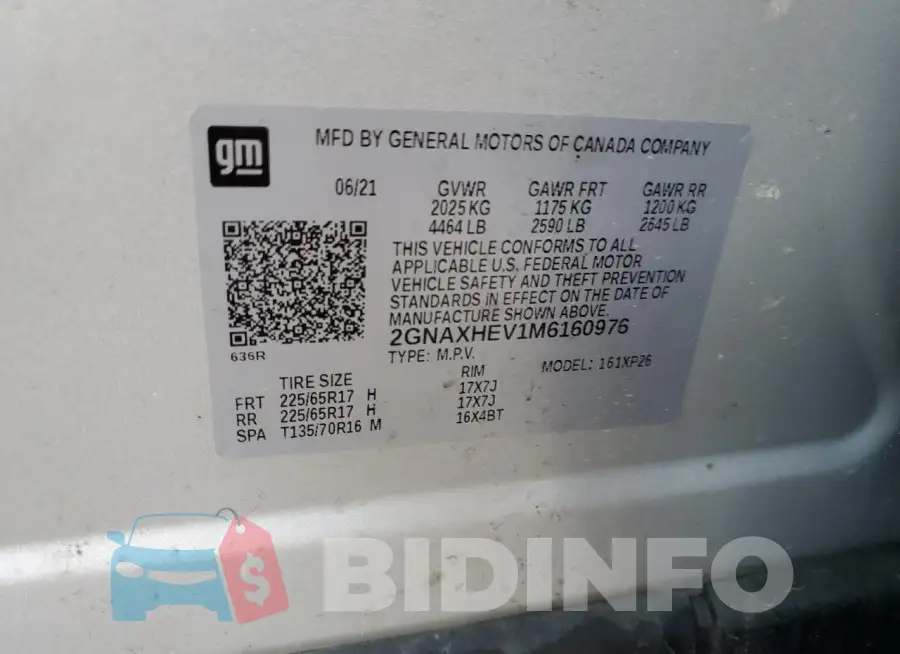 2GNAXHEV1M6160976 Photo# 13