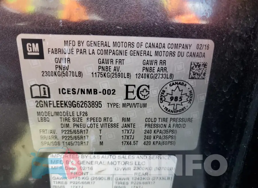 2GNFLEEK9G6263895 Photo# 13