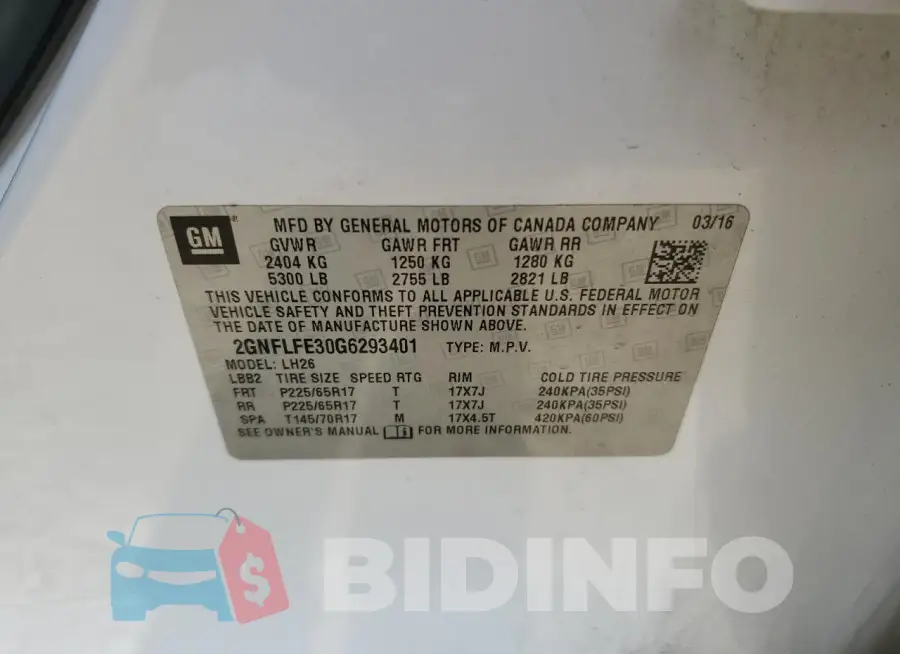 2GNFLFE30G6293401 Photo# 14