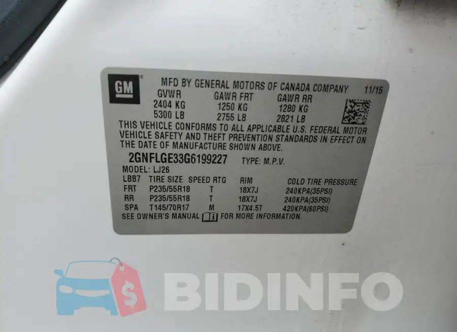 2GNFLGE33G6199227 Photo# 13