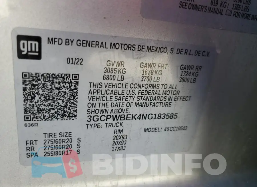 3GCPWBEK4NG183585 Photo# 12