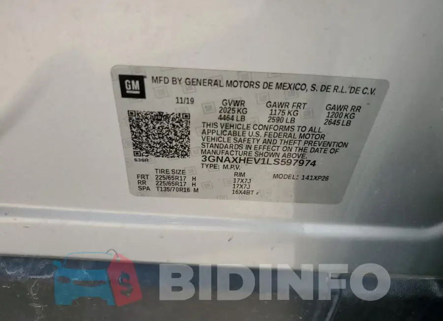 3GNAXHEV1LS597974 Photo# 13