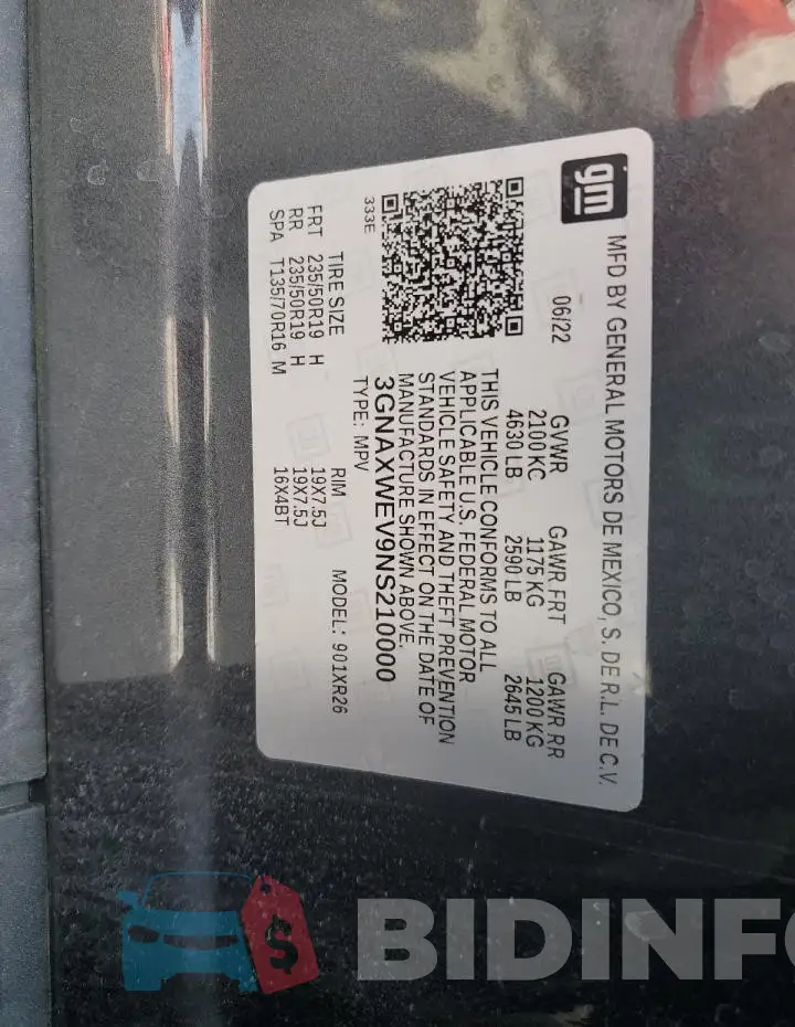 3GNAXWEV9NS210000 Photo# 13