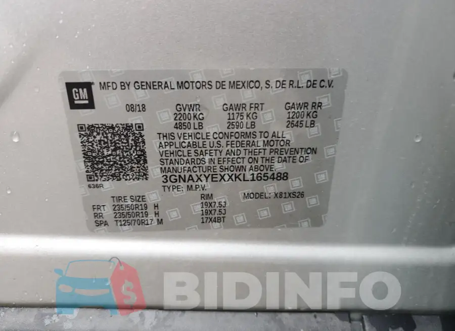 3GNAXYEXXKL165488 Photo# 13