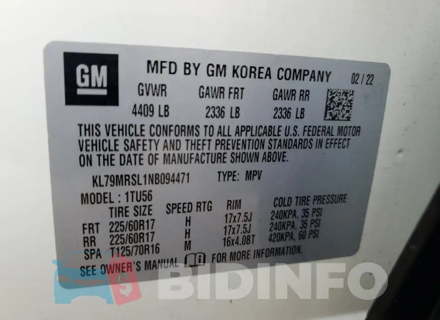 KL79MRSL1NB094471 Photo# 13