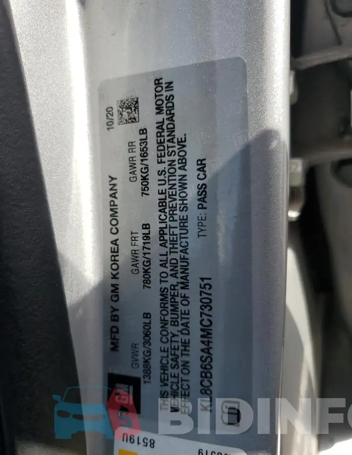 KL8CB6SA4MC730751 Photo# 13