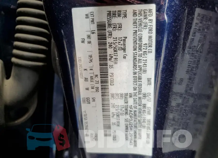 1FADP3J25HL291643 Photo# 12