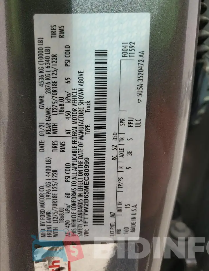 1FT7W2B65MEC80999 Photo# 13