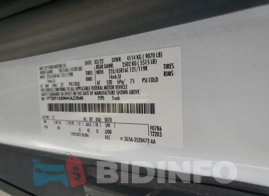 1FTBR1X89NKA23546 Photo# 13