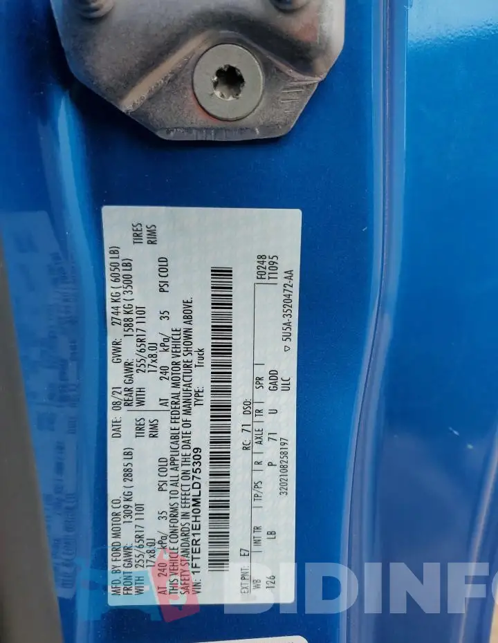 1FTER1EH0MLD75309 Photo# 12
