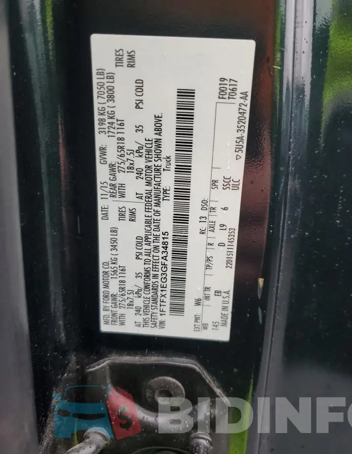 1FTFX1EG3GFA34815 Photo# 12