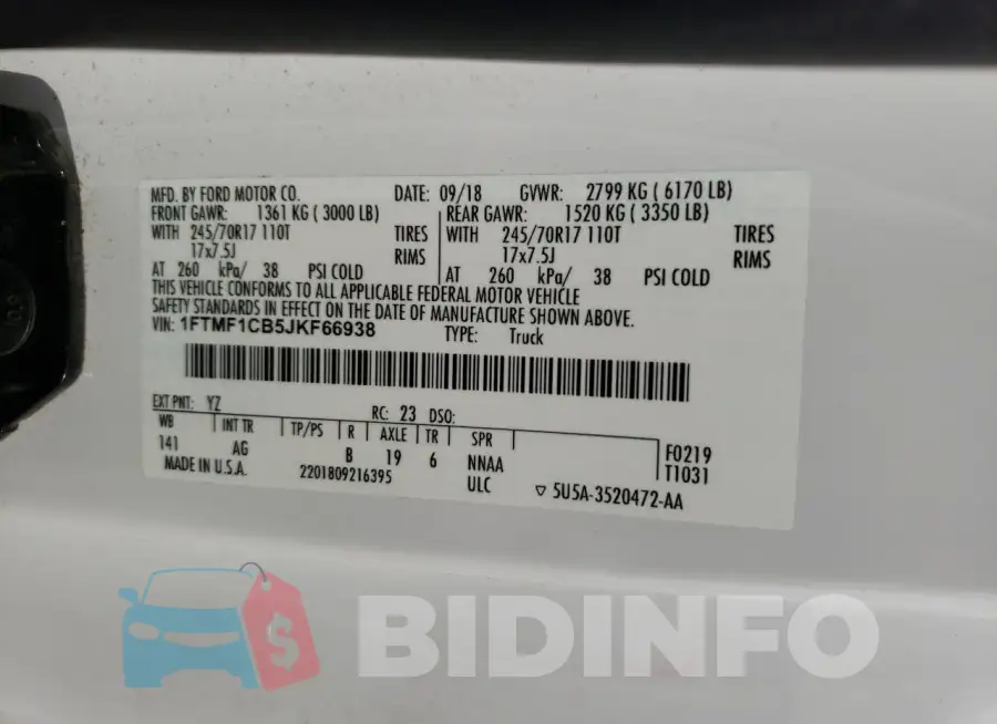1FTMF1CB5JKF66938 Photo# 13