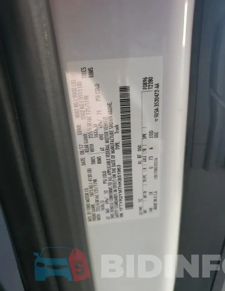1FTYR2YM7HKB51963 Photo# 13