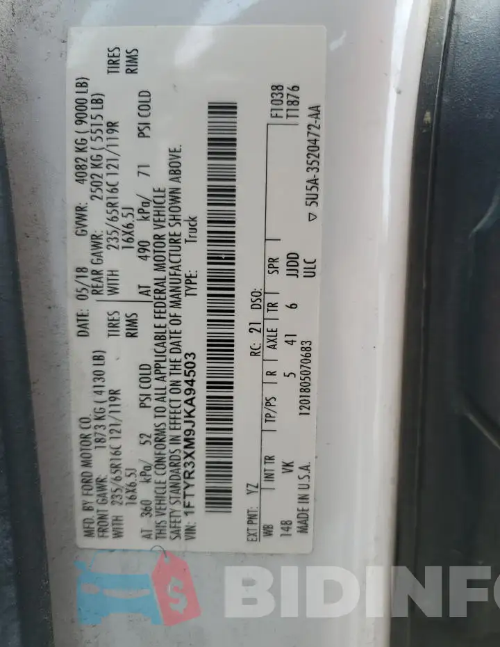 1FTYR3XM9JKA94503 Photo# 14