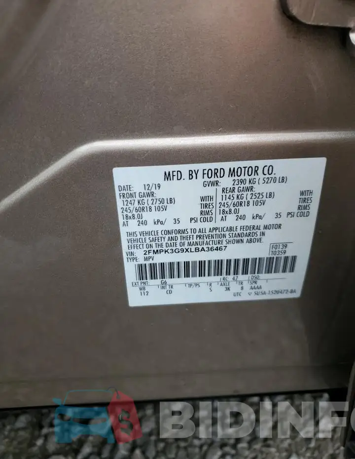 2FMPK3G9XLBA36467 Photo# 13
