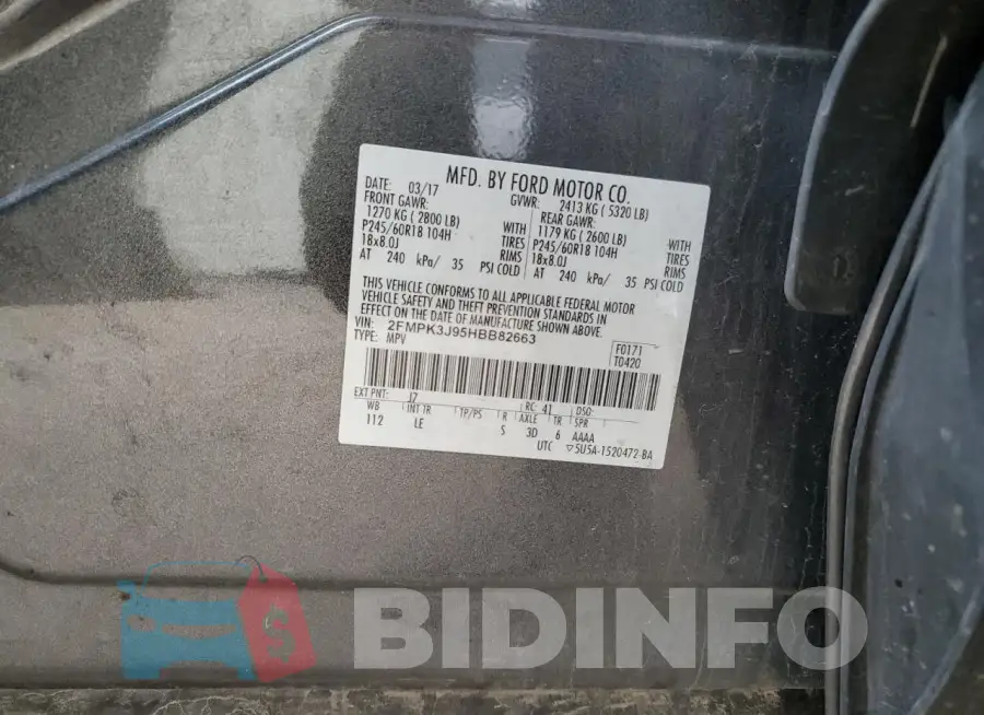 2FMPK3J95HBB82663 Photo# 14