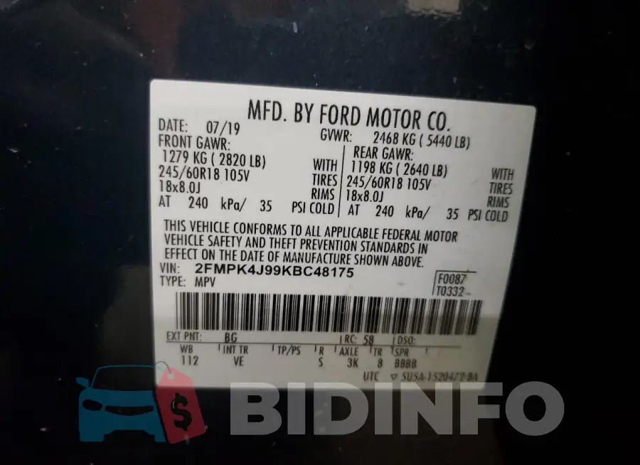 2FMPK4J99KBC48175 Photo# 13