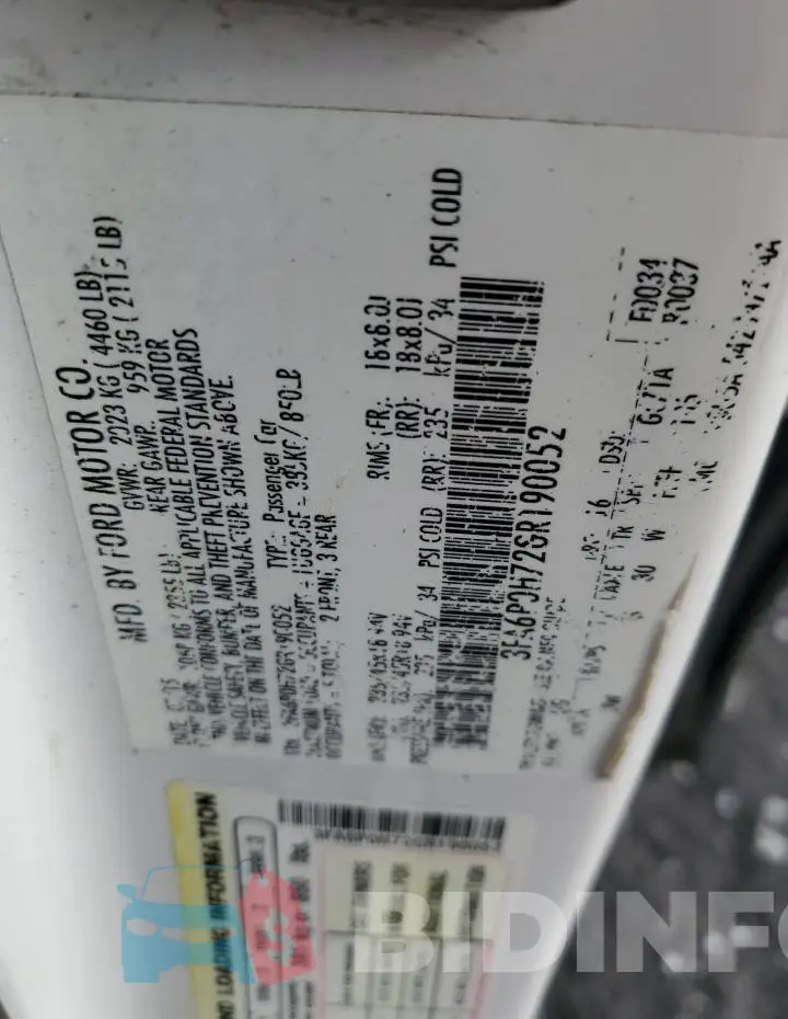 3FA6P0H72GR190052 Photo# 12