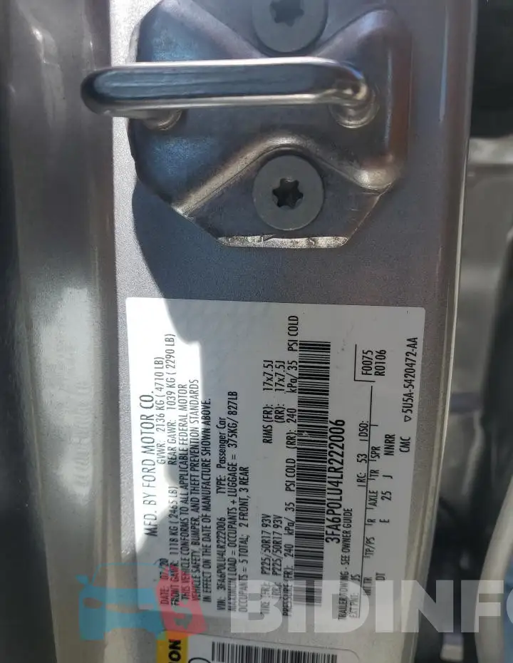 3FA6P0LU4LR222006 Photo# 12