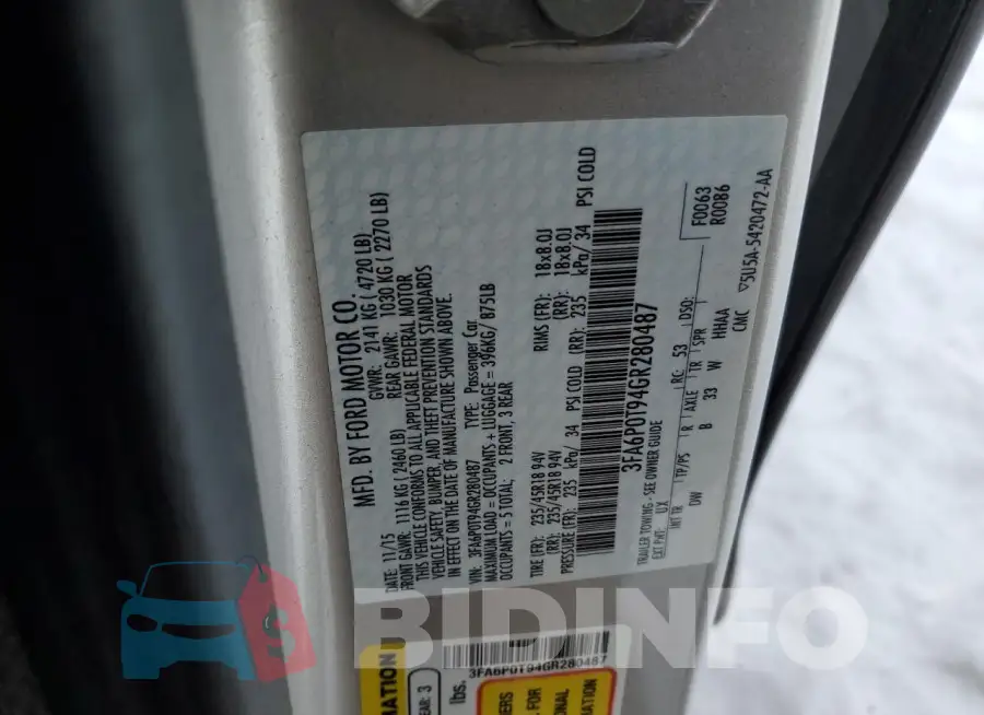 3FA6P0T94GR280487 Photo# 12