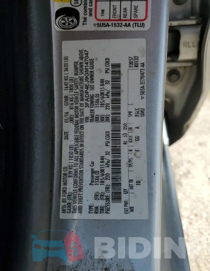 3FADP4EJ9GM147047 Photo# 12