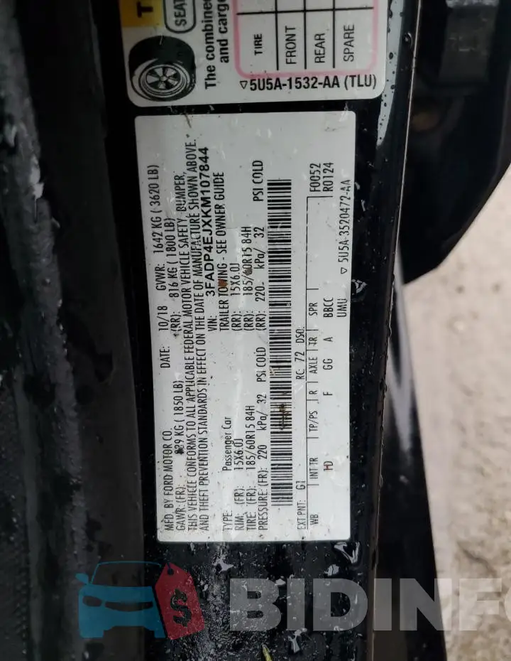 3FADP4EJXKM107844 Photo# 12