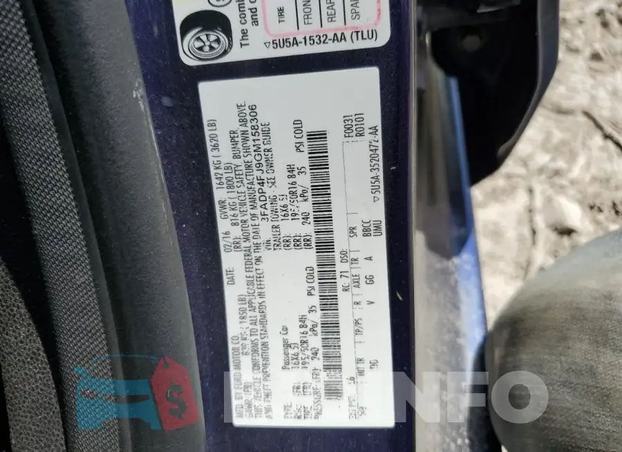 3FADP4FJ9GM158306 Photo# 13
