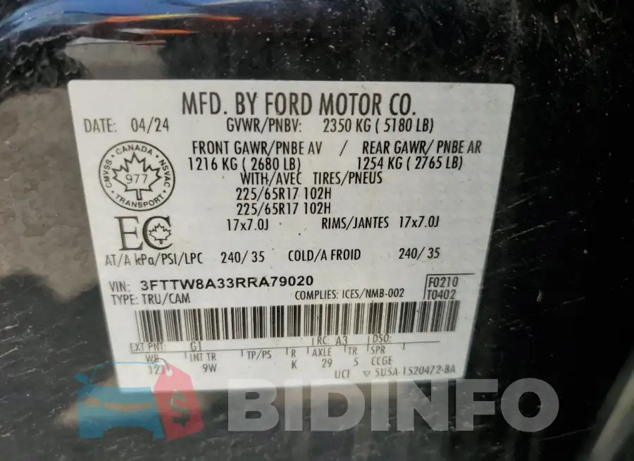 3FTTW8A33RRA79020 Photo# 12