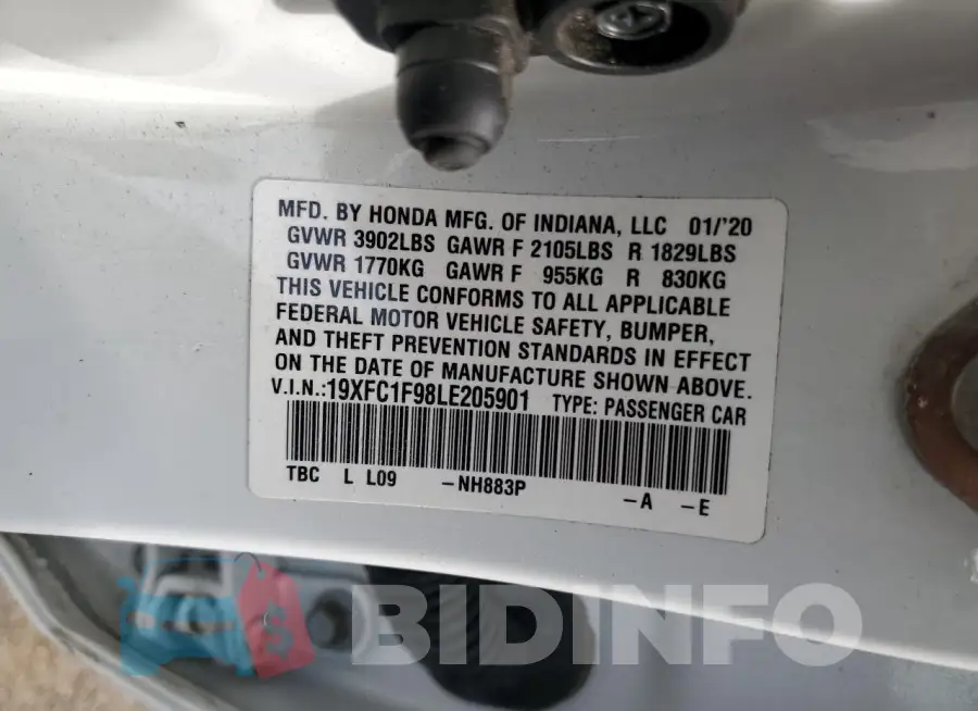 19XFC1F98LE205901 Photo# 12