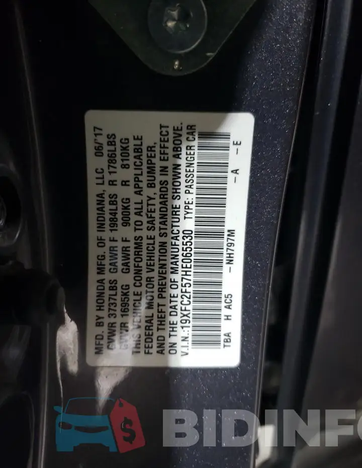 19XFC2F57HE065530 Photo# 12