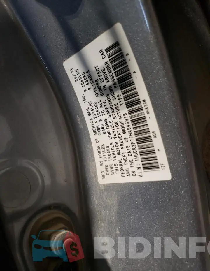 1HGCR2F77HA045916 Photo# 12