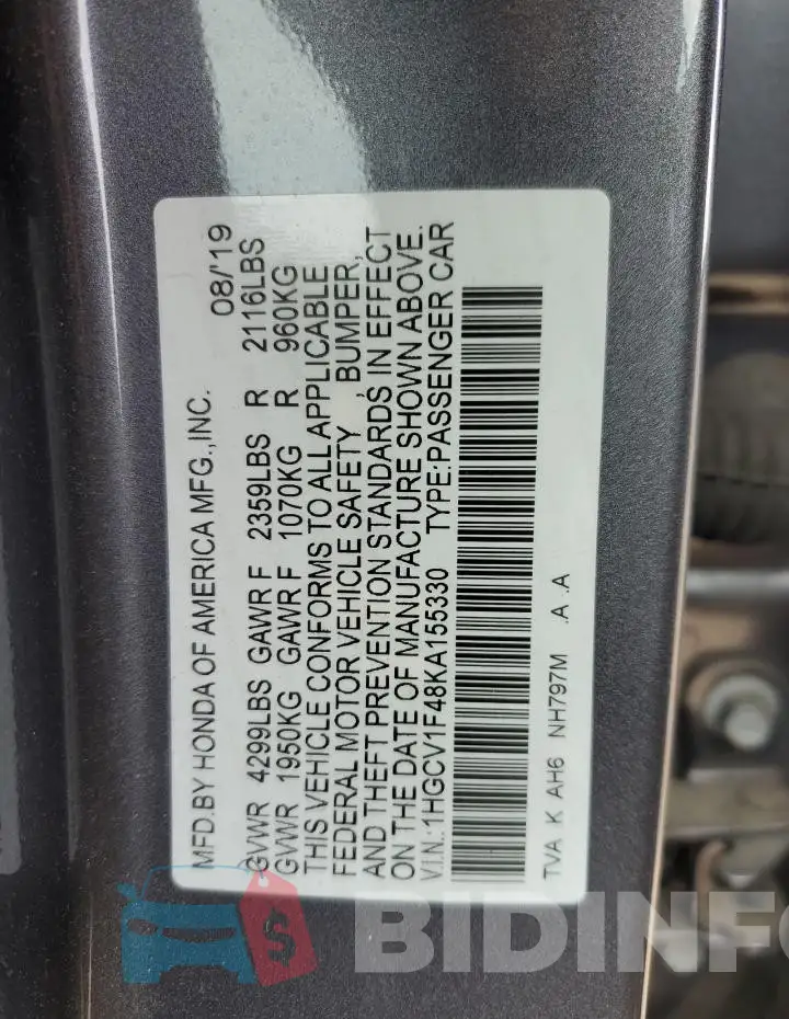 1HGCV1F48KA155330 Photo# 12