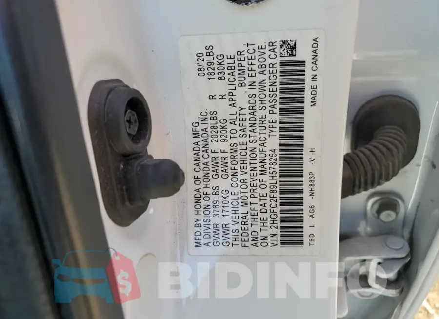 2HGFC2F89LH578254 Photo# 12
