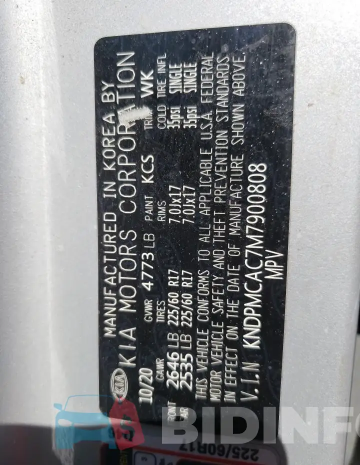 KNDPMCAC7M7900808 Photo# 12