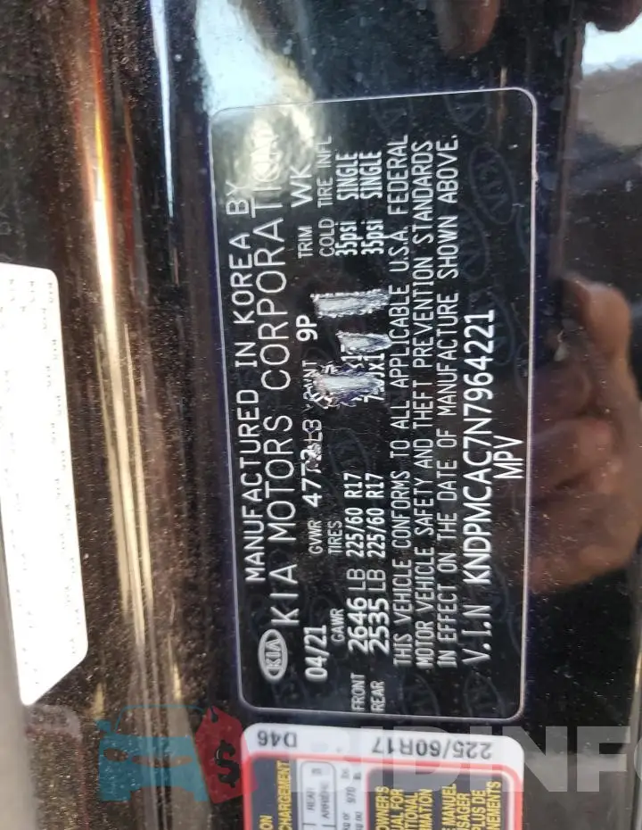 KNDPMCAC7N7964221 Photo# 12
