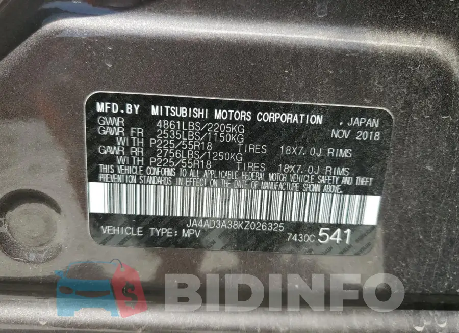 JA4AD3A38KZ026325 Photo# 13