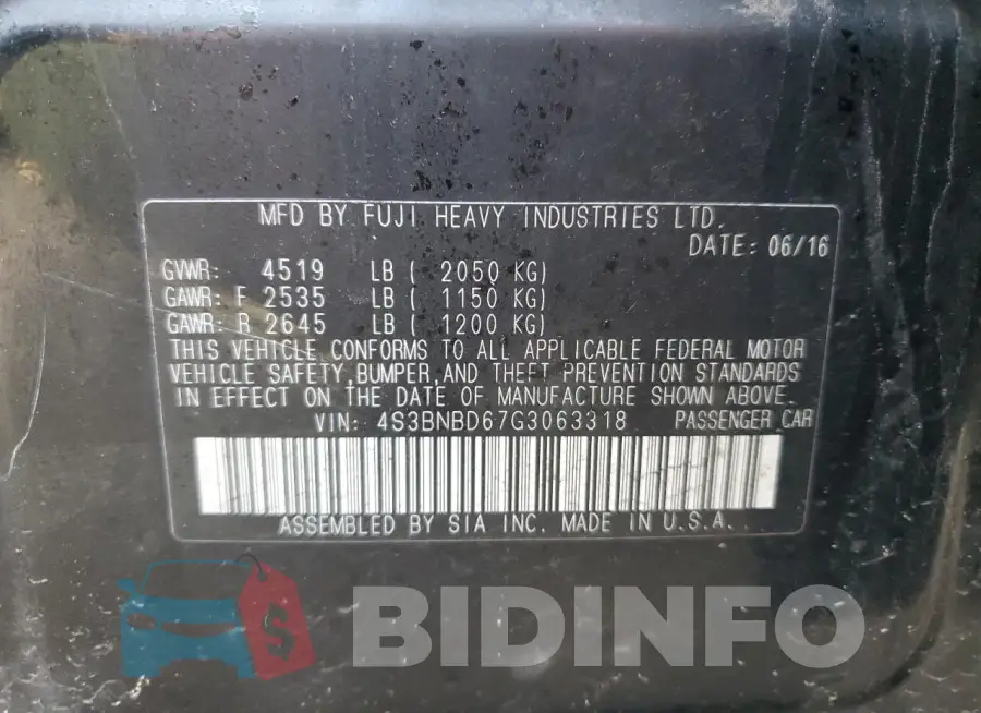 4S3BNBD67G3063318 Photo# 12